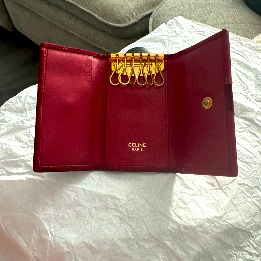 Red Celine Key Holder Wallet For 6 Keys - image 1